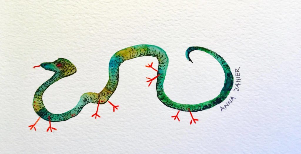 disegnare un serpente aggiungere le zampe