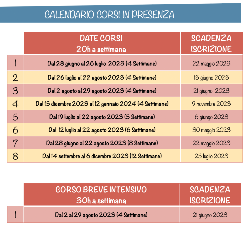 Calendario Corsi cinese Pechino 2023