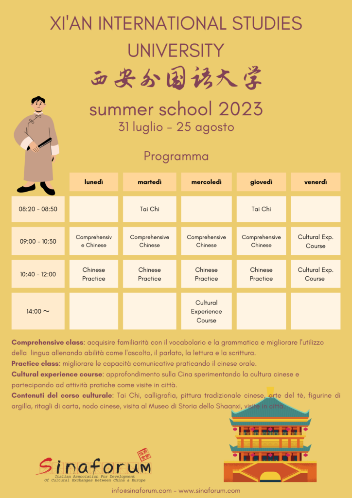 Programma Summer School Xi'an 2023